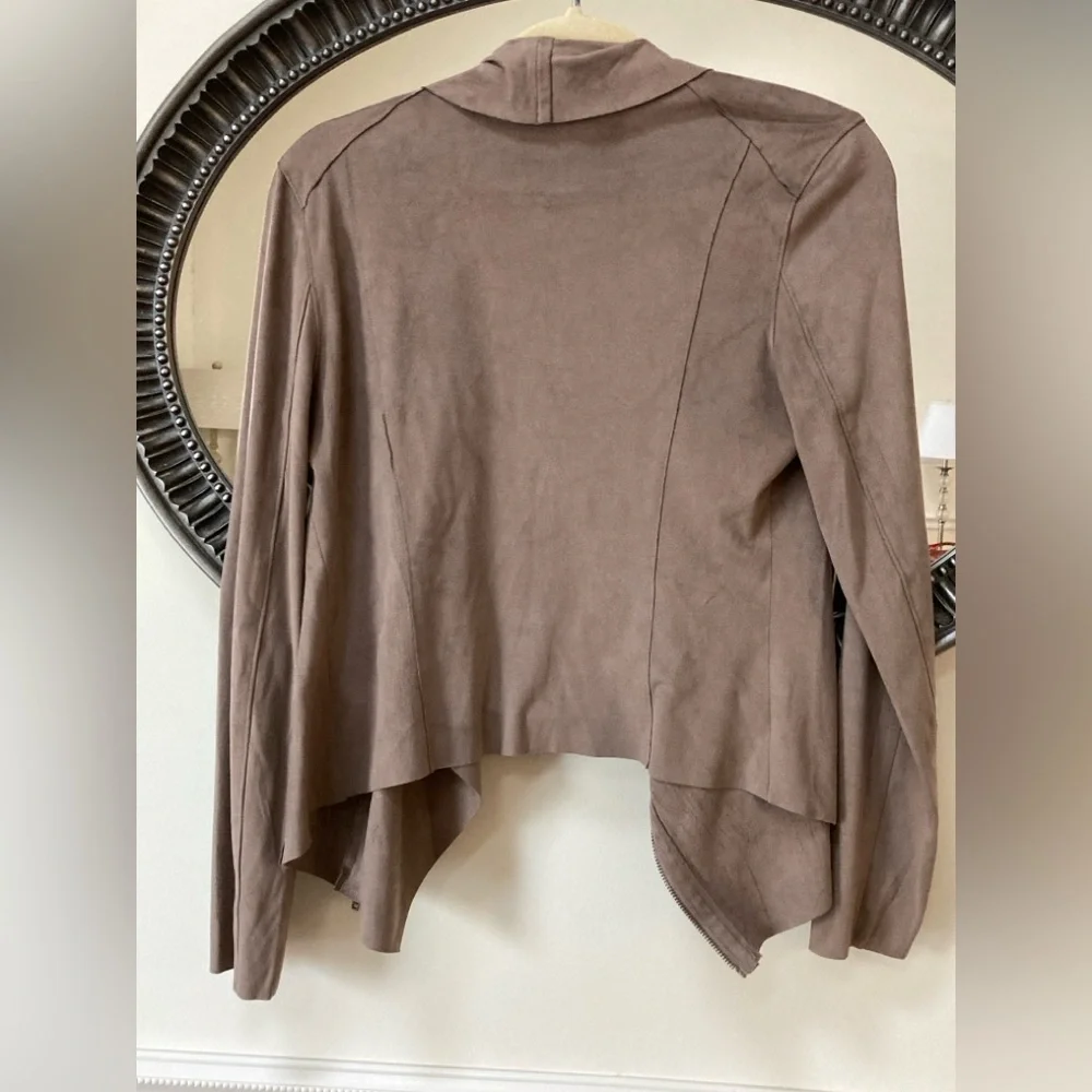 Blank NYC Faux Suede Drape Front Jacket Small - Picture 3 of 9